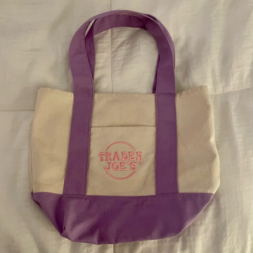Trader Joe’s Lavender & Pink Canvas Tote Bag